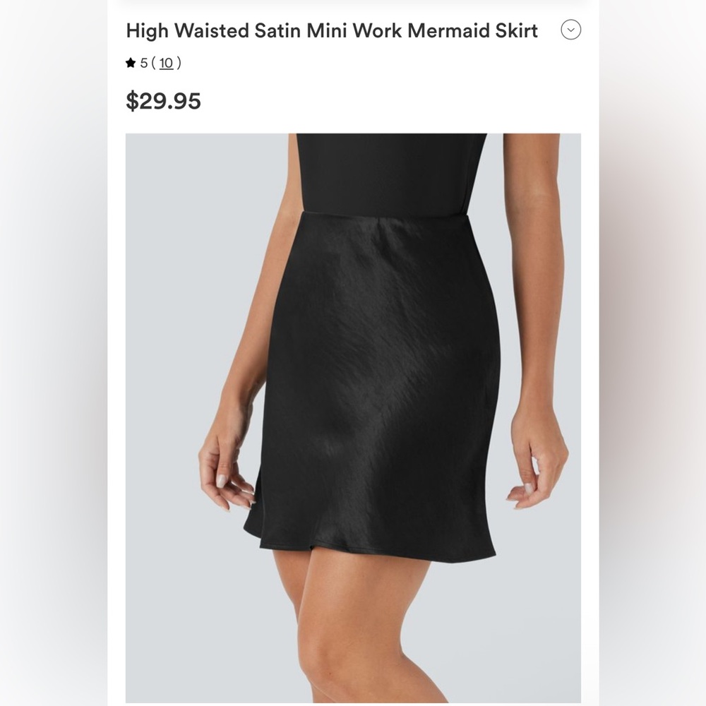 Halara High Waisted Satin Mini Work Mermaid Skirt